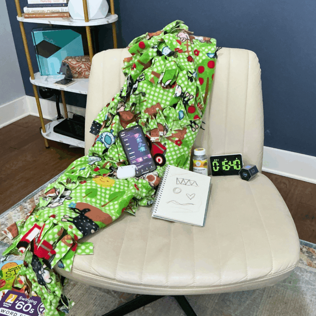 Chair and Blanket Grid Notebook